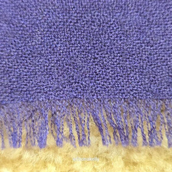 Wool/Cashmere Ombre Gradient Blue Scarf - Picture 5 of 8